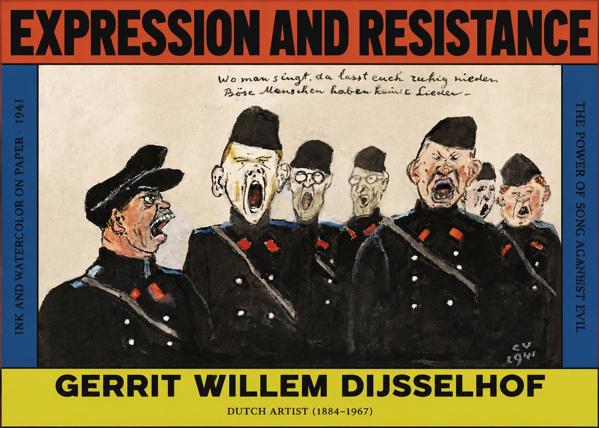 Gerrit Willem Dijsselhof Where Men Sing, There You May Rest in Peace; Evil People Have No Songs. No2 - Poszter