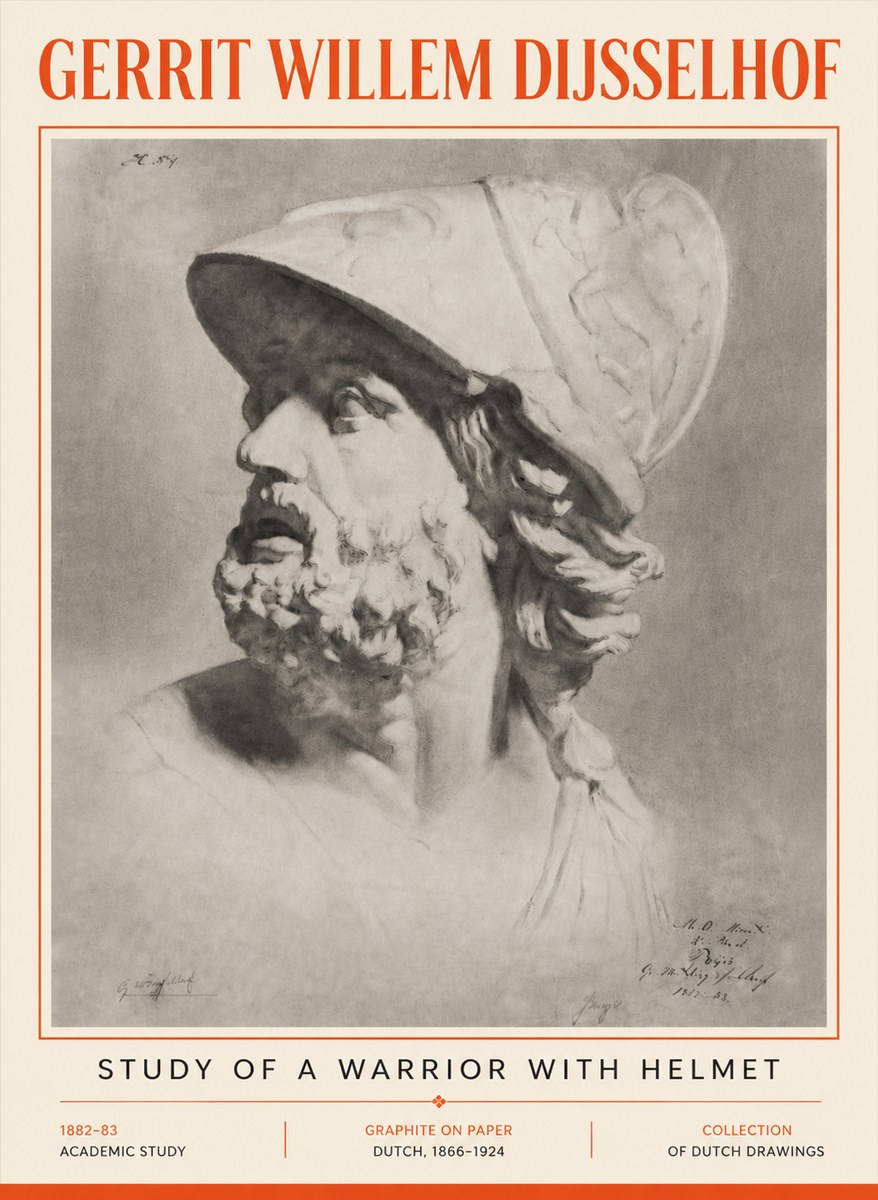 Gerrit Willem Dijsselhof Study of a Warrior with Helmet No5 - Poszter