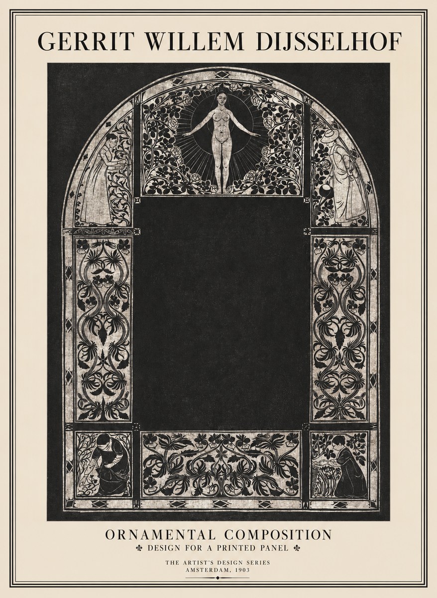 Gerrit Willem Dijsselhof Ornamental Composition - Design for a Printed Panel No1 - Poszter
