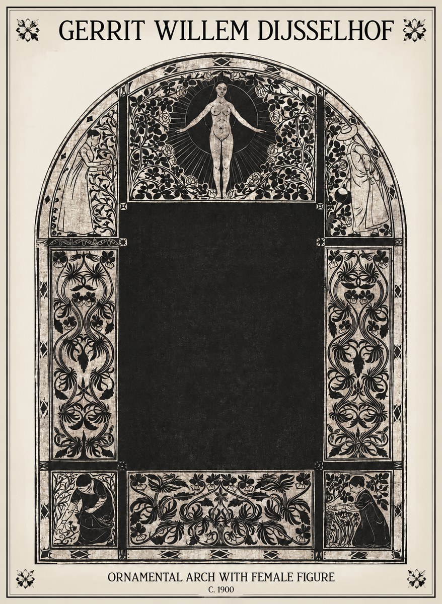 Gerrit Willem Dijsselhof Ornamental Composition - Design for a Printed Panel No2 - Poszter