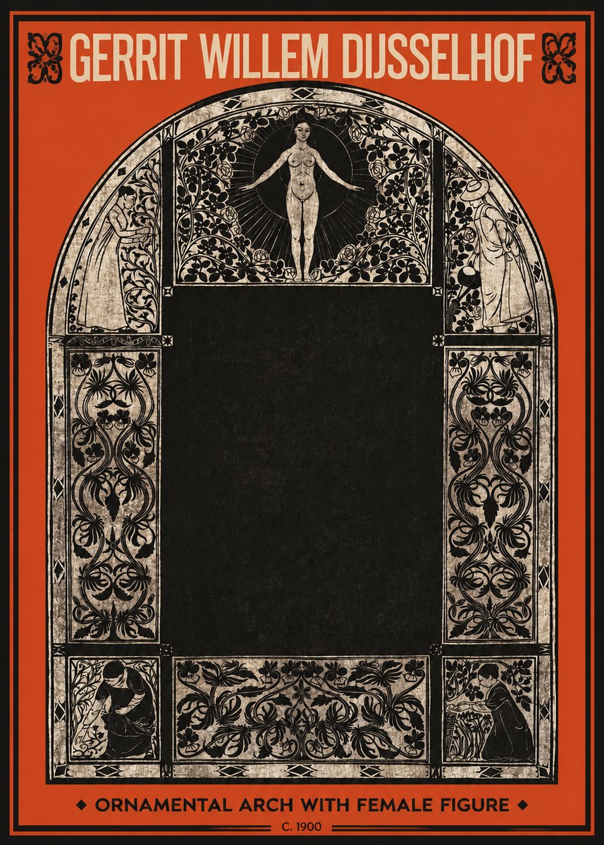 Gerrit Willem Dijsselhof Ornamental Composition - Design for a Printed Panel No3 - Poszter