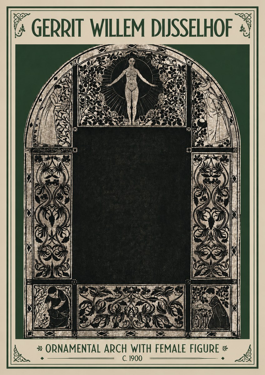 Gerrit Willem Dijsselhof Ornamental Composition - Design for a Printed Panel No4 - Poszter