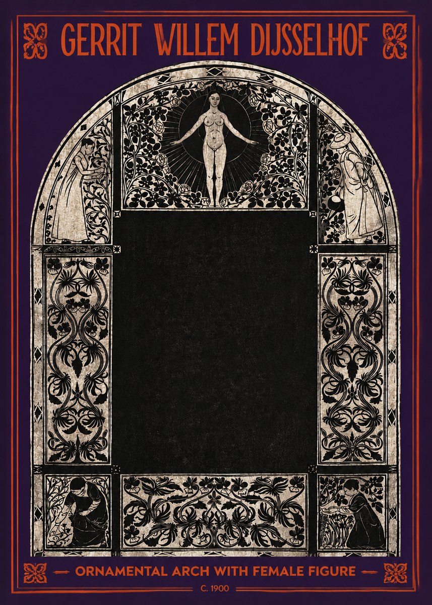 Gerrit Willem Dijsselhof Ornamental Composition - Design for a Printed Panel No5 - Poszter