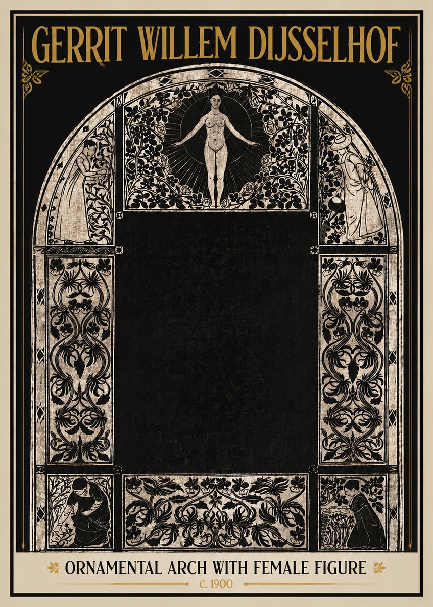 Gerrit Willem Dijsselhof Ornamental Composition - Design for a Printed Panel No6 - Poszter