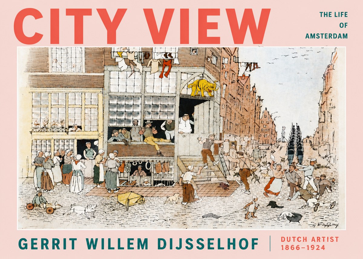 Gerrit Willem Dijsselhof Street Scene in Amsterdam No5 - Poszter