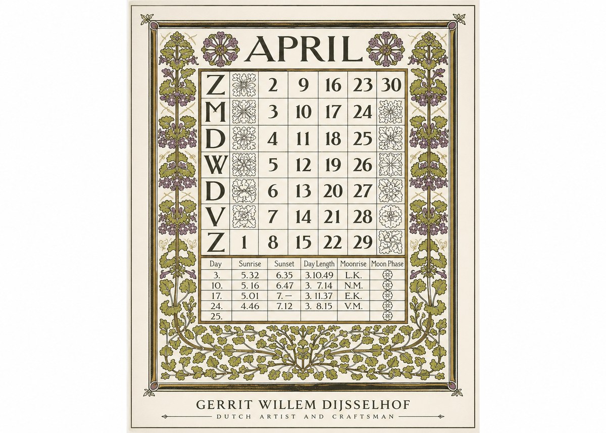 Gerrit Willem Dijsselhof April No1 - Poszter