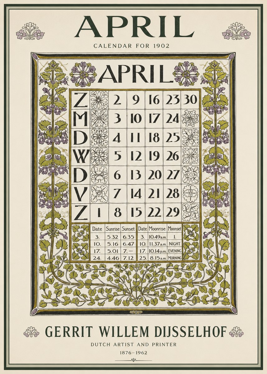 Gerrit Willem Dijsselhof April No3 - Poszter