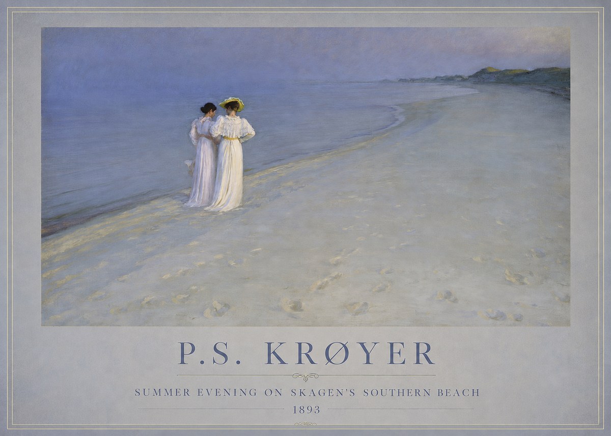 P.S. Krøyer Summer Evening on Skagen's Southern Beach No1 - Poszter