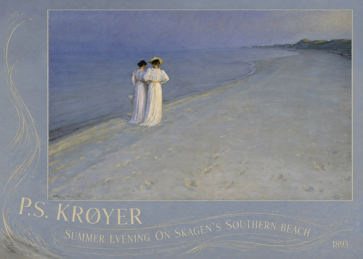 P.S. Krøyer Summer Evening on Skagen's Southern Beach No3 - Poszter