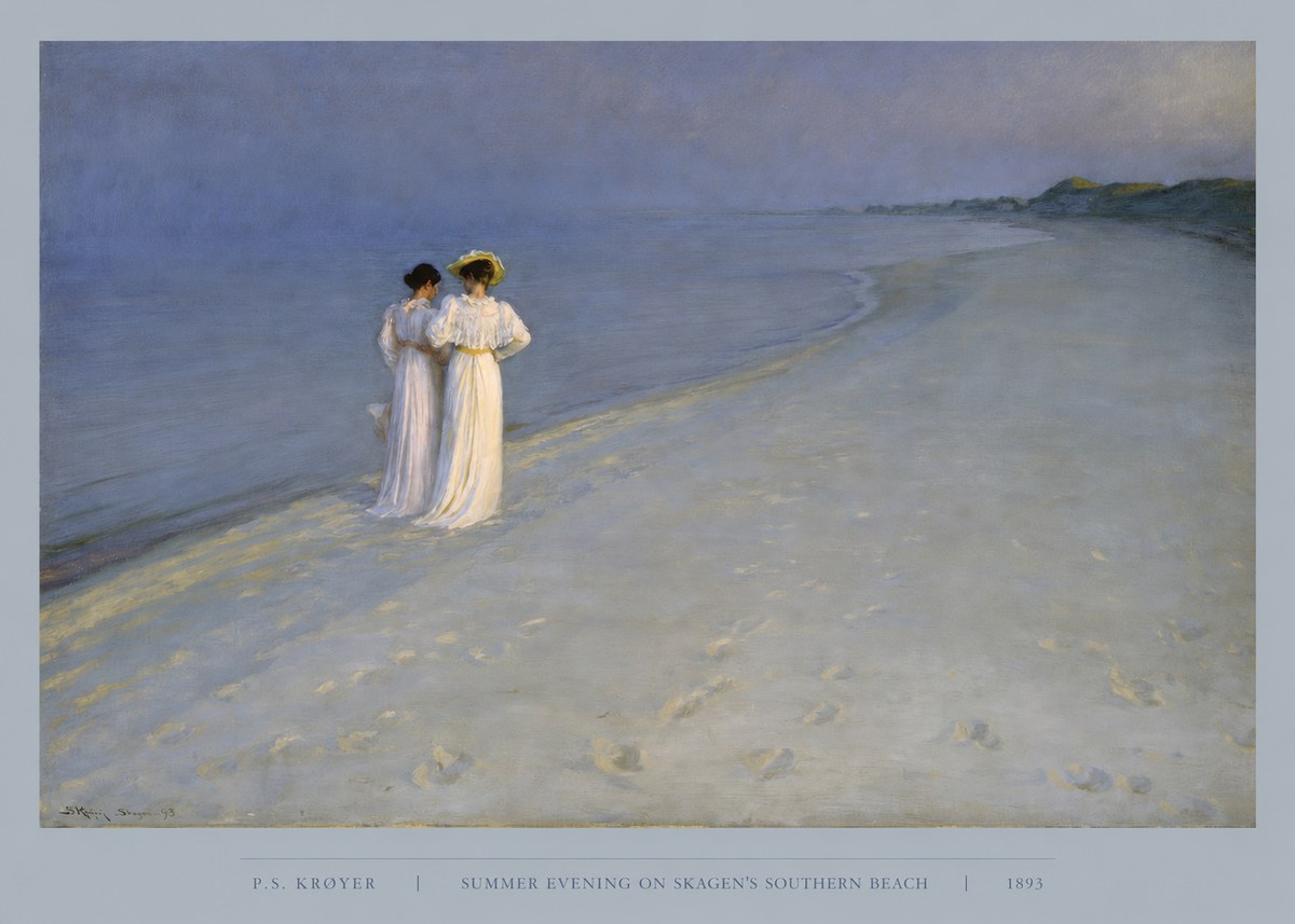 P.S. Krøyer Summer Evening on Skagen's Southern Beach No5 - Poszter