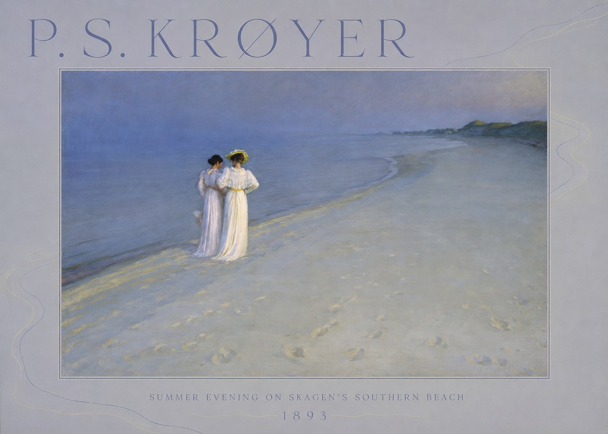 P.S. Krøyer Summer Evening on Skagen's Southern Beach No6 - Poszter