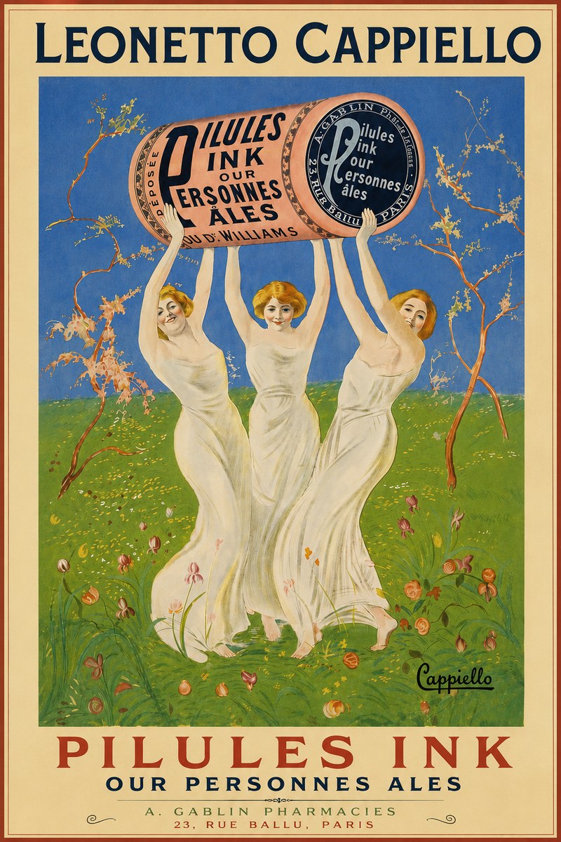 Leonetto Cappiello Pilules Ink Our Personnes Ales No4 - Poszter