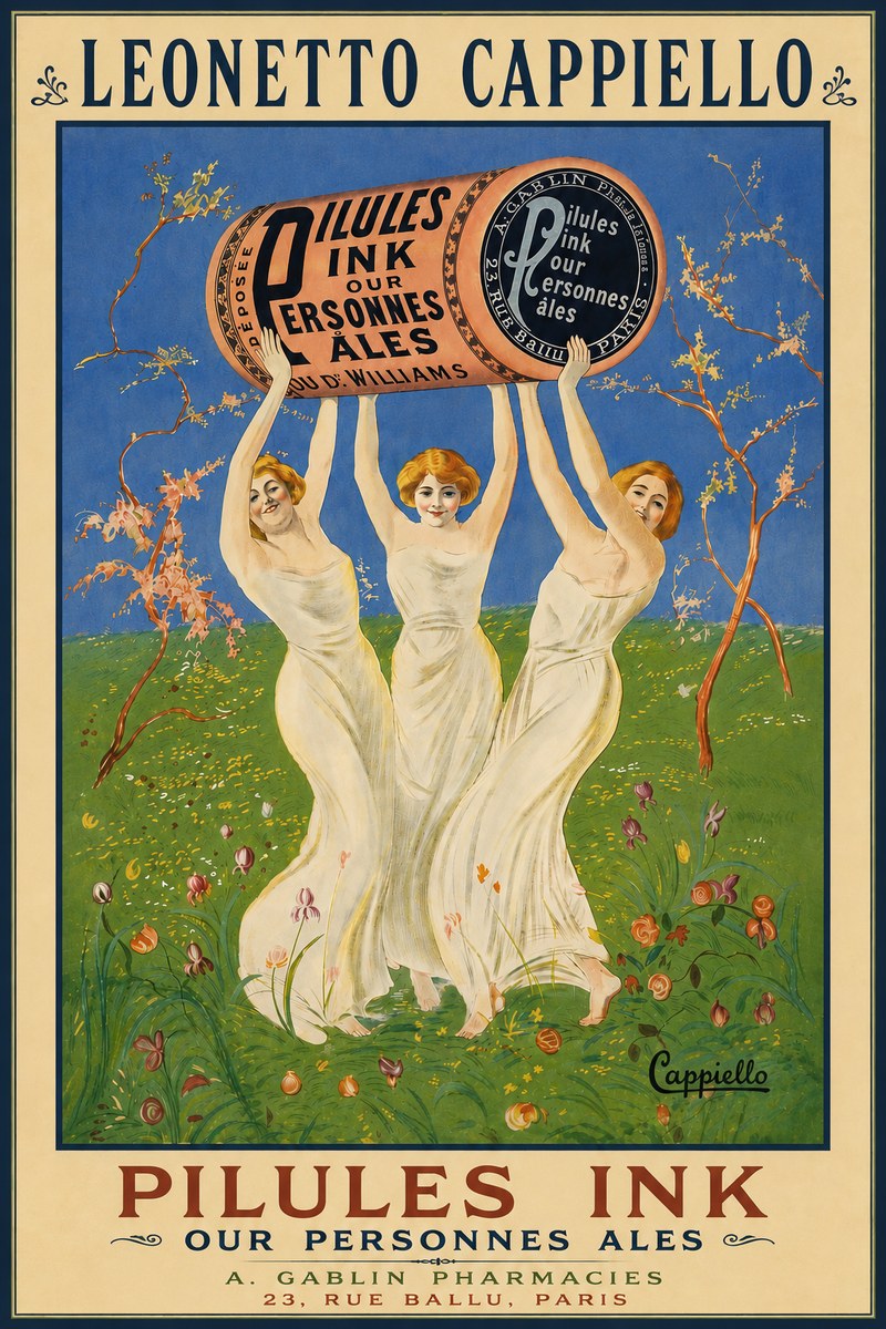 Leonetto Cappiello Pilules Ink Our Personnes Ales No5 - Poszter