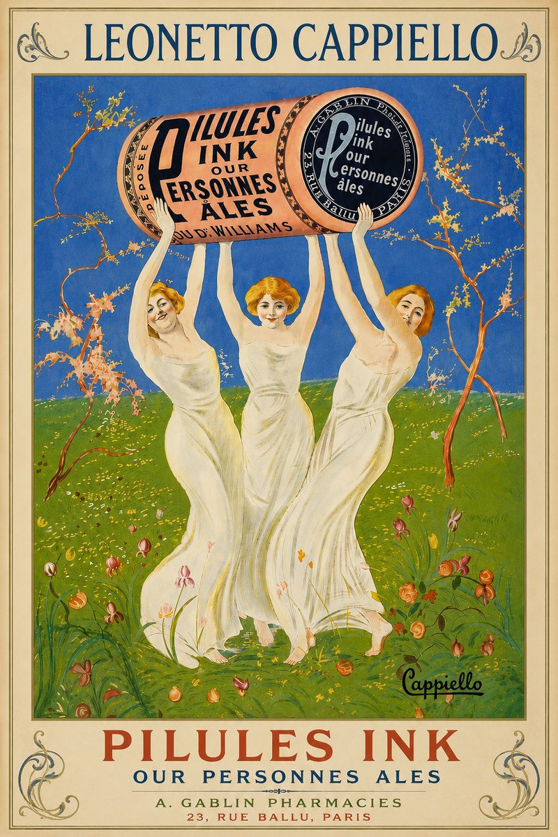 Leonetto Cappiello Pilules Ink Our Personnes Ales No6 - Poszter