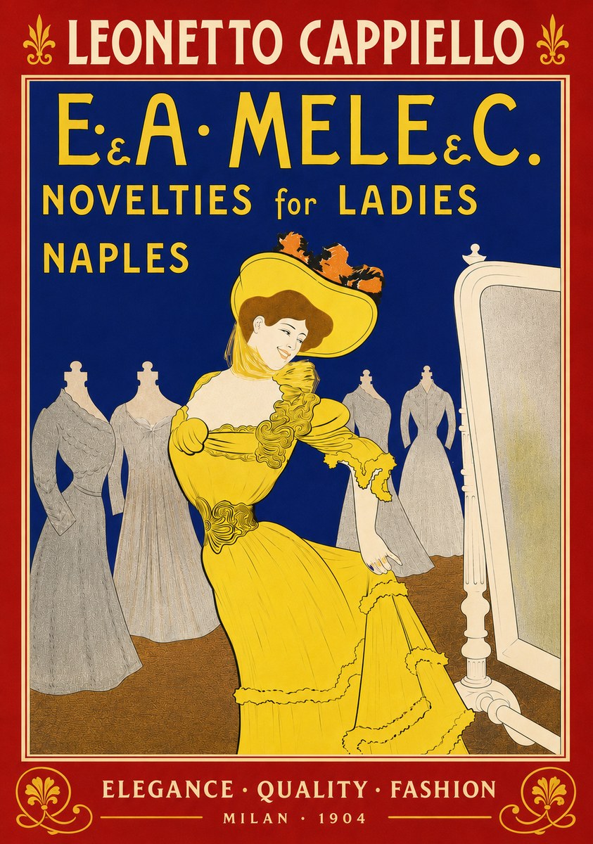 Leonetto Cappiello E.&a. Mele & C. Novelties for Ladies Naples No5 - Poszter