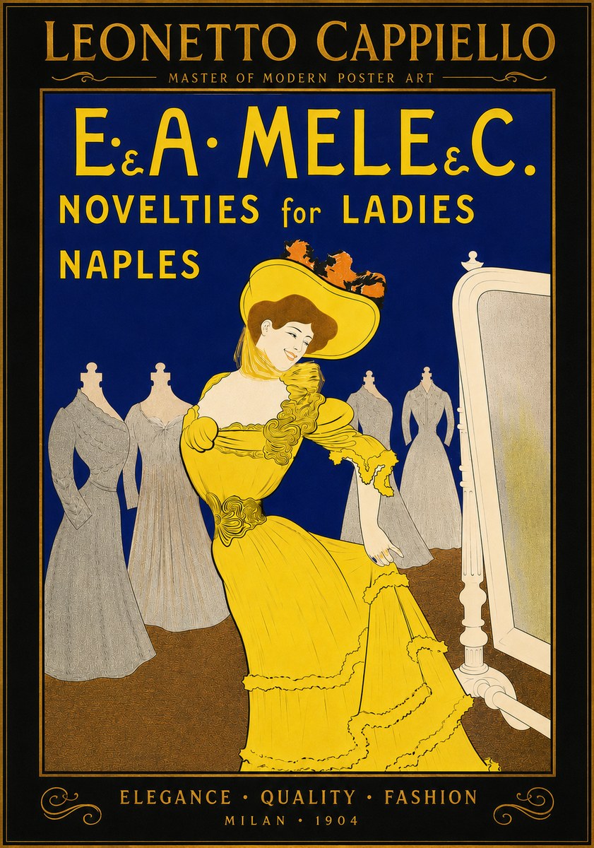 Leonetto Cappiello E.&a. Mele & C. Novelties for Ladies Naples No6 - Poszter