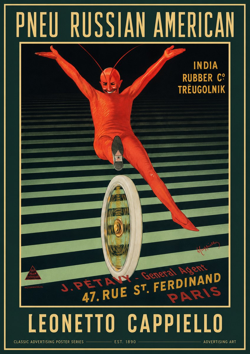 Leonetto Cappiello Pneu Russian American No2 - Poszter