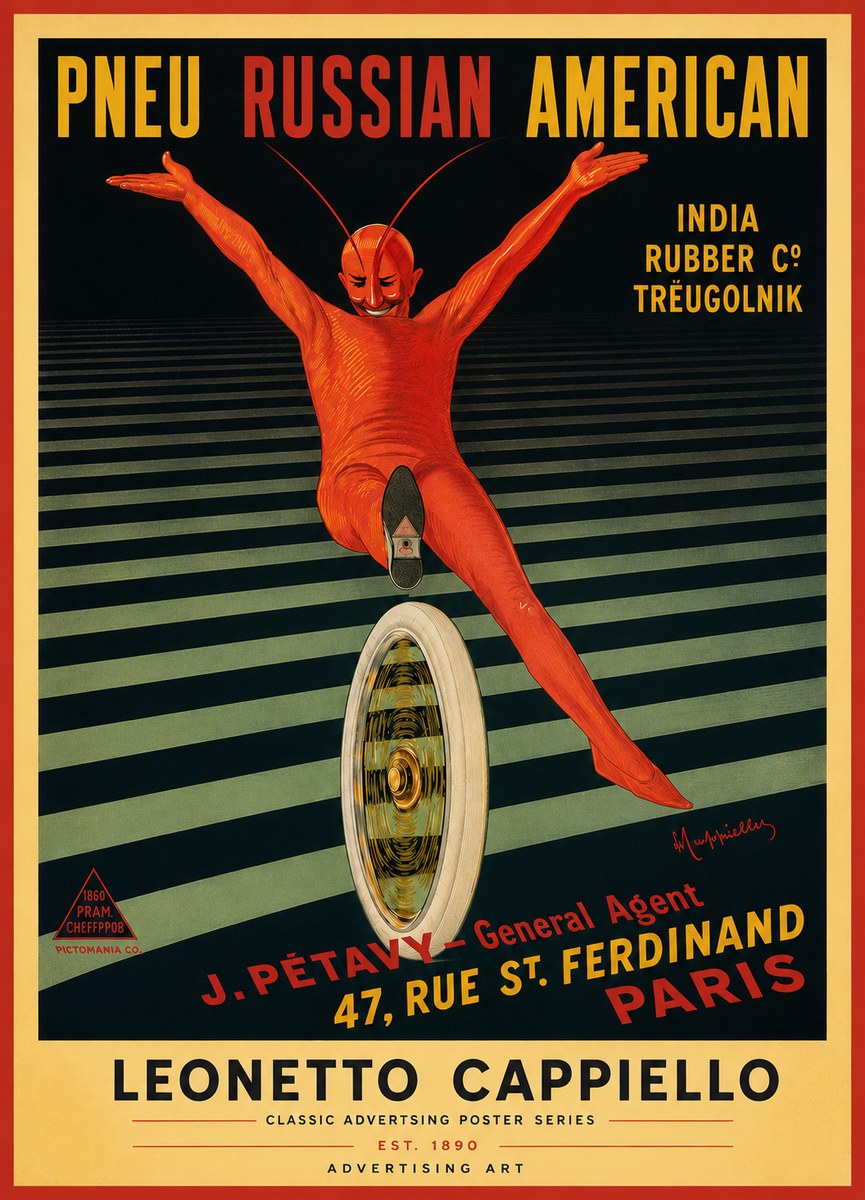 Leonetto Cappiello Pneu Russian American No5 - Poszter