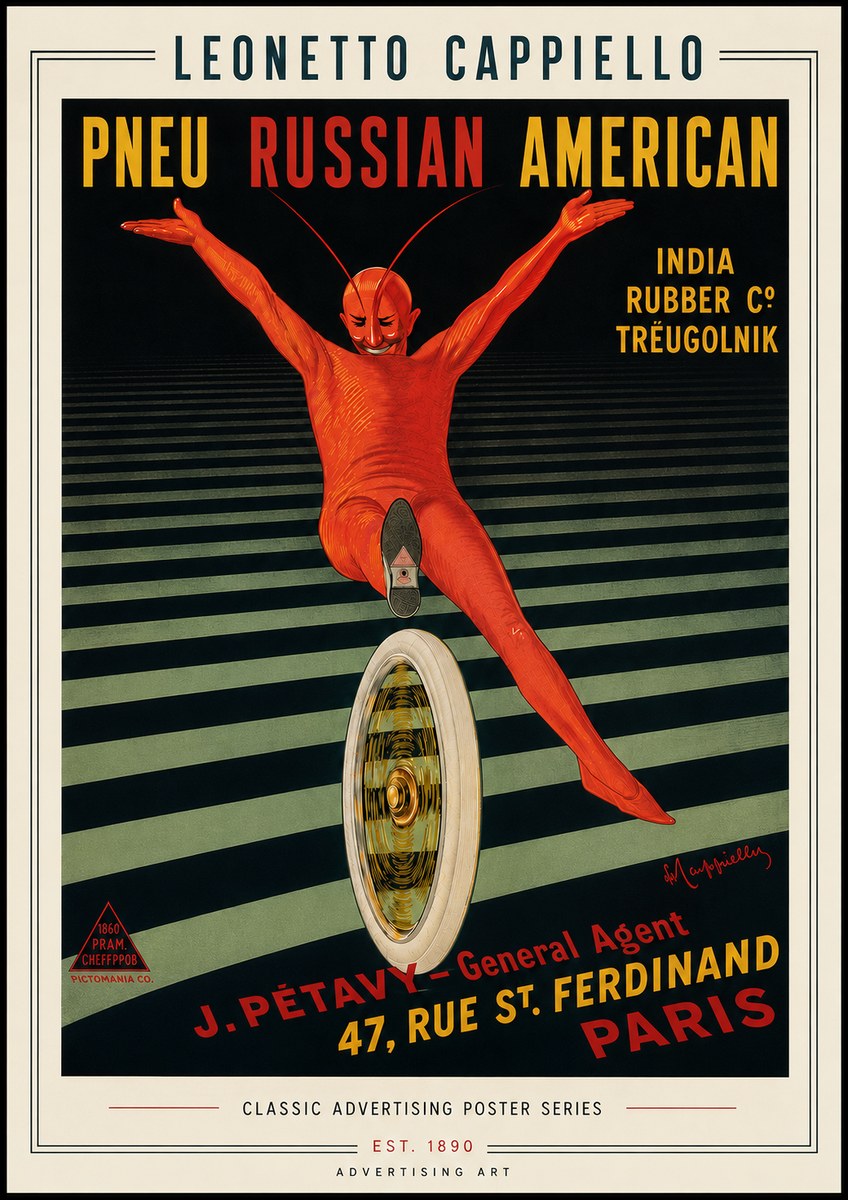 Leonetto Cappiello Pneu Russian American No6 - Poszter