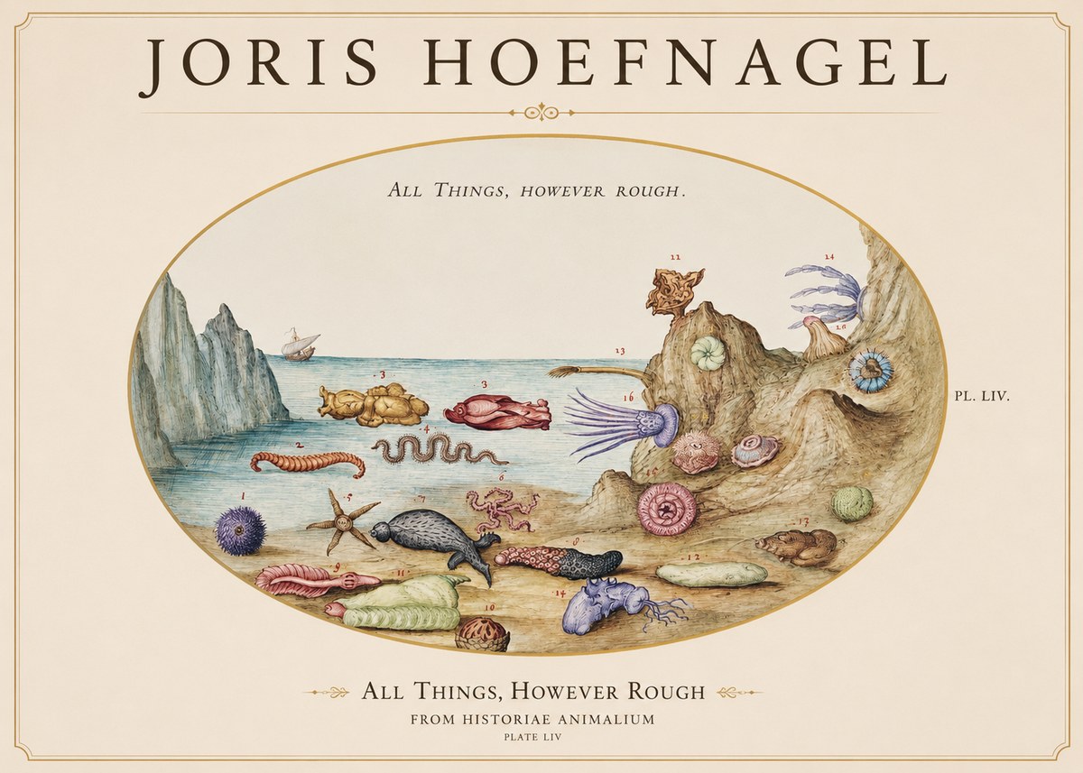 Joris Hoefnagel Totvs Echinvs Asper. Plate Liv No2 - Poszter
