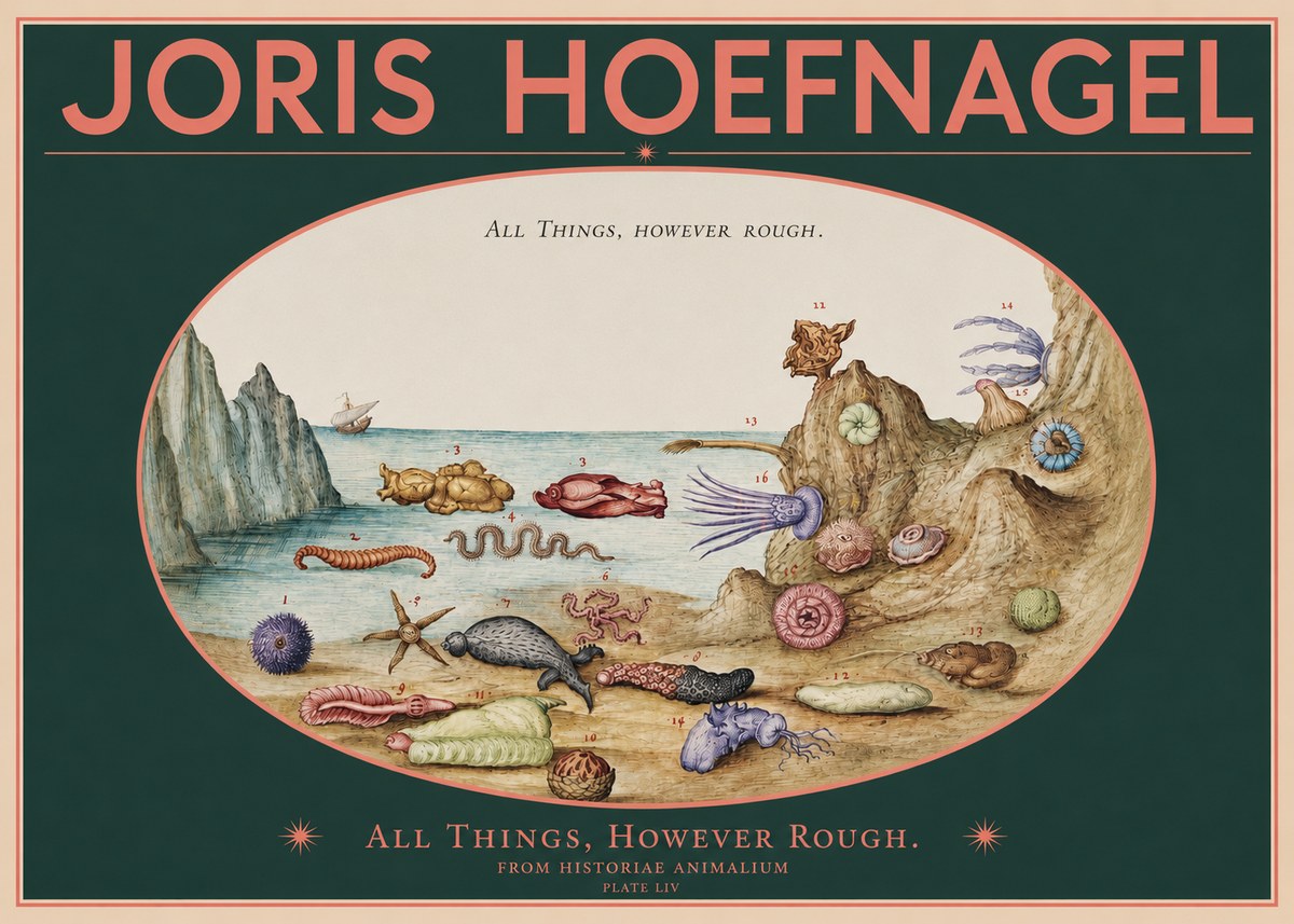 Joris Hoefnagel Totvs Echinvs Asper. Plate Liv No3 - Poszter