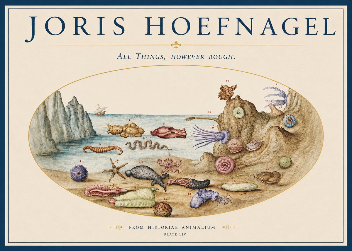 Joris Hoefnagel Totvs Echinvs Asper. Plate Liv No4 - Poszter