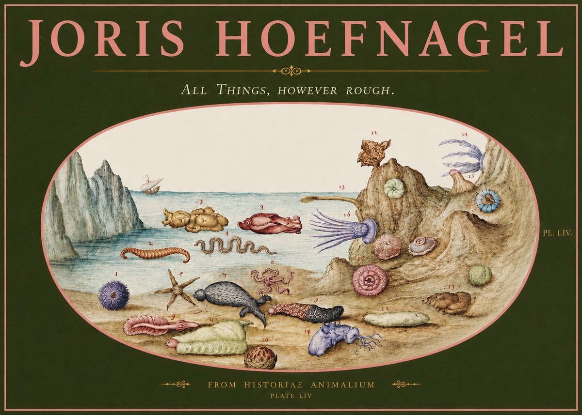 Joris Hoefnagel Totvs Echinvs Asper. Plate Liv No5 - Poszter