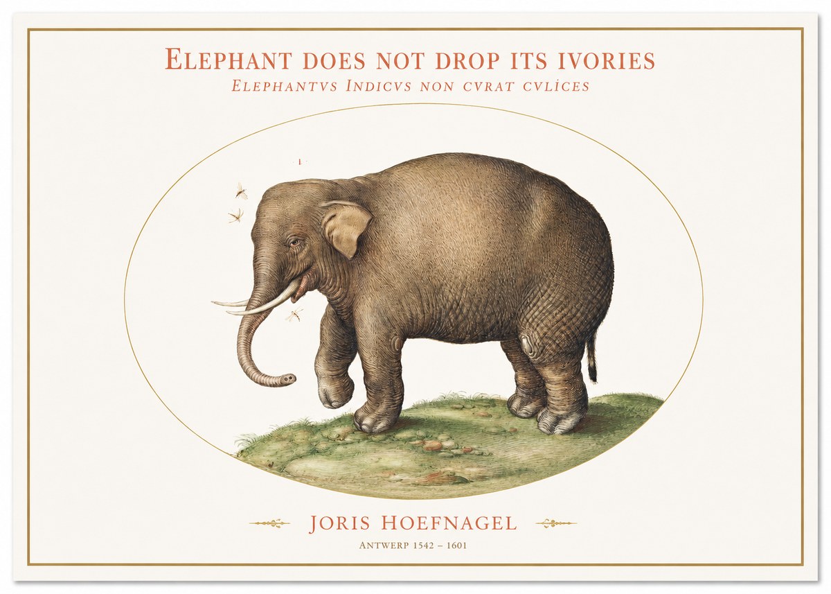 Joris Hoefnagel Elephant Does Not Drop Its Ivories No1 - Poszter