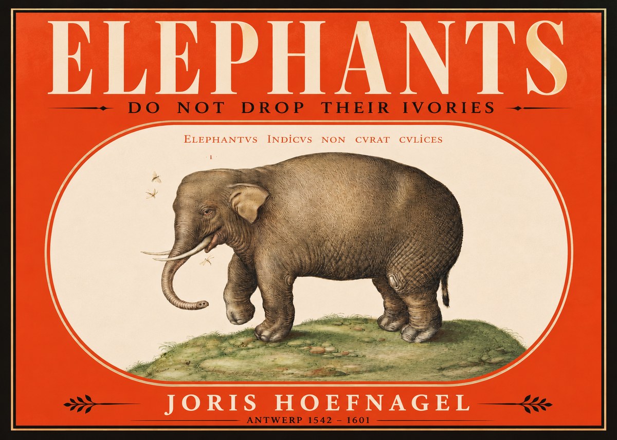 Joris Hoefnagel Elephant Does Not Drop Its Ivories No2 - Poszter