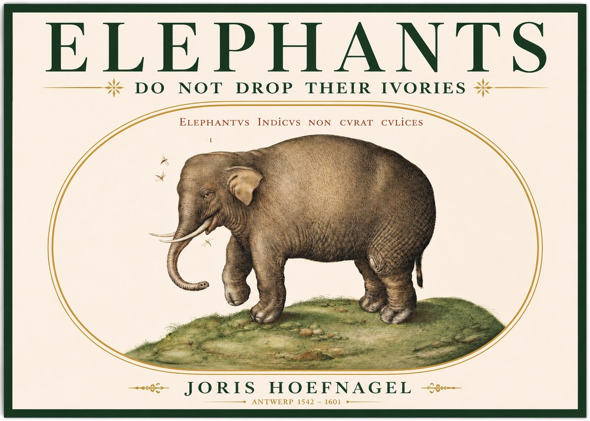 Joris Hoefnagel Elephant Does Not Drop Its Ivories No3 - Poszter