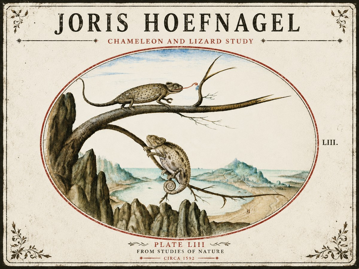 Joris Hoefnagel Chameleon and Lizard No5 - Poszter