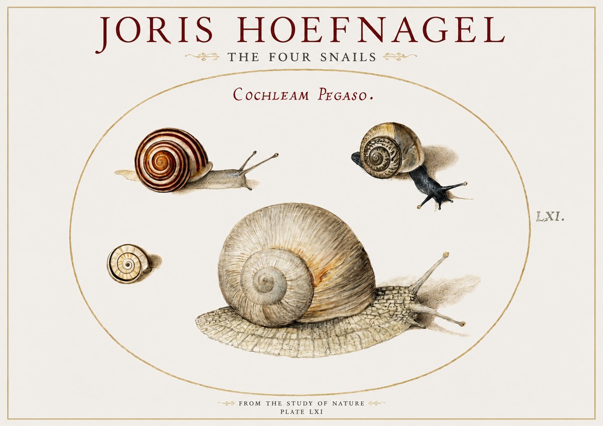 Joris Hoefnagel The Four Snails No1 - Poszter