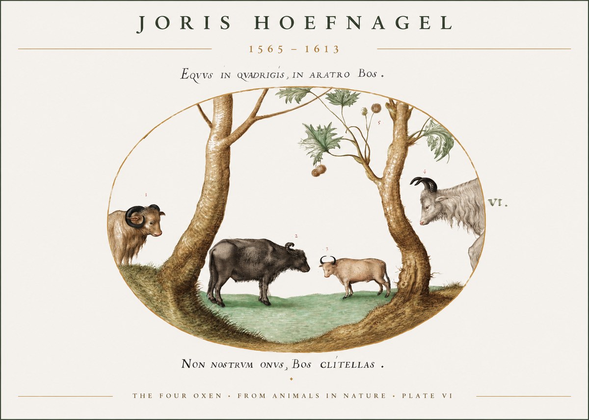 Joris Hoefnagel The Four Oxen No1 - Poszter