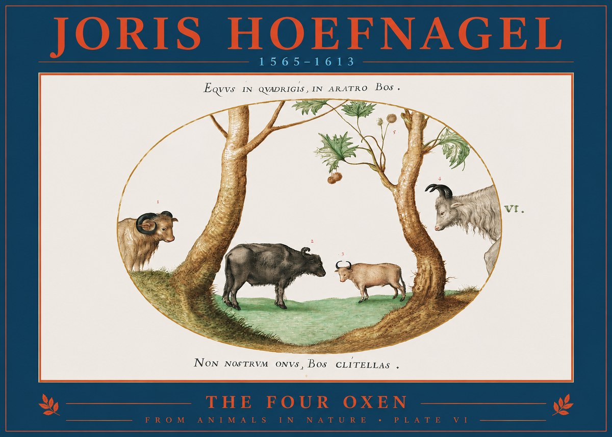 Joris Hoefnagel The Four Oxen No2 - Poszter