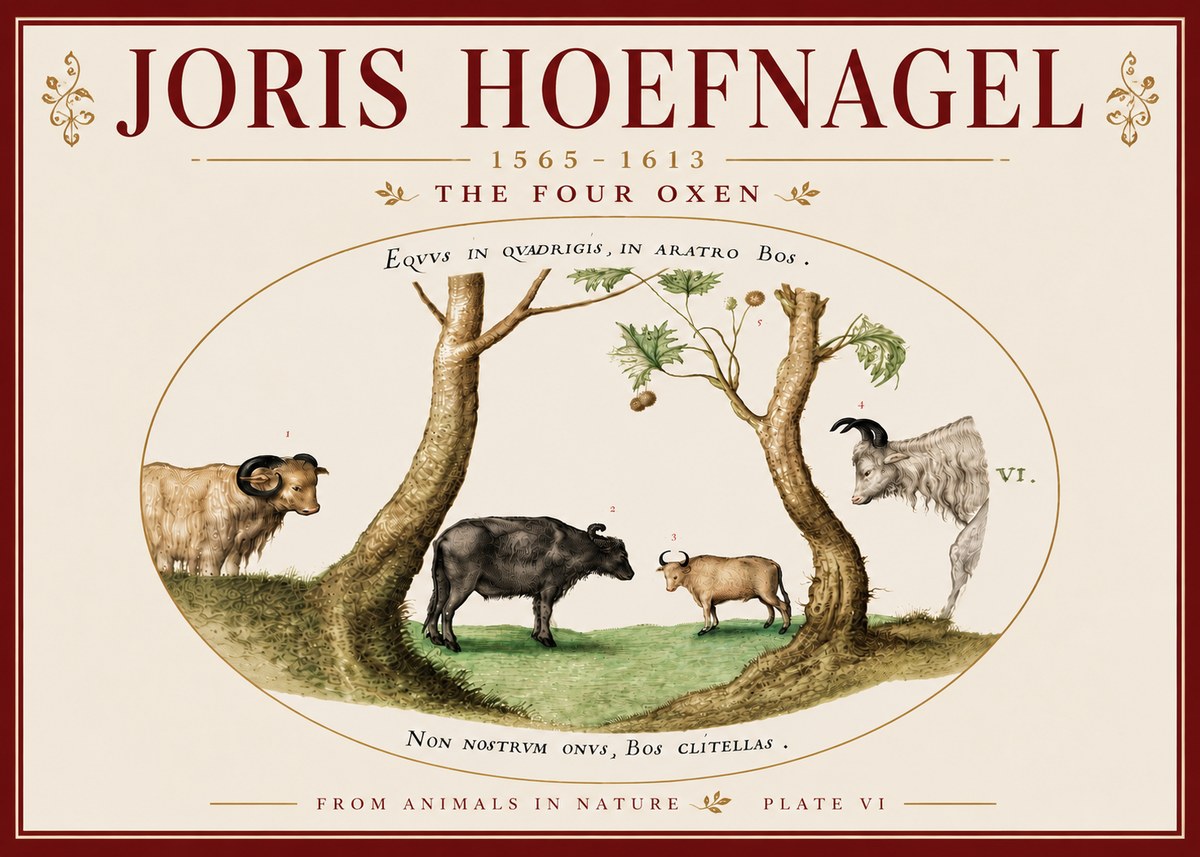 Joris Hoefnagel The Four Oxen No6 - Poszter
