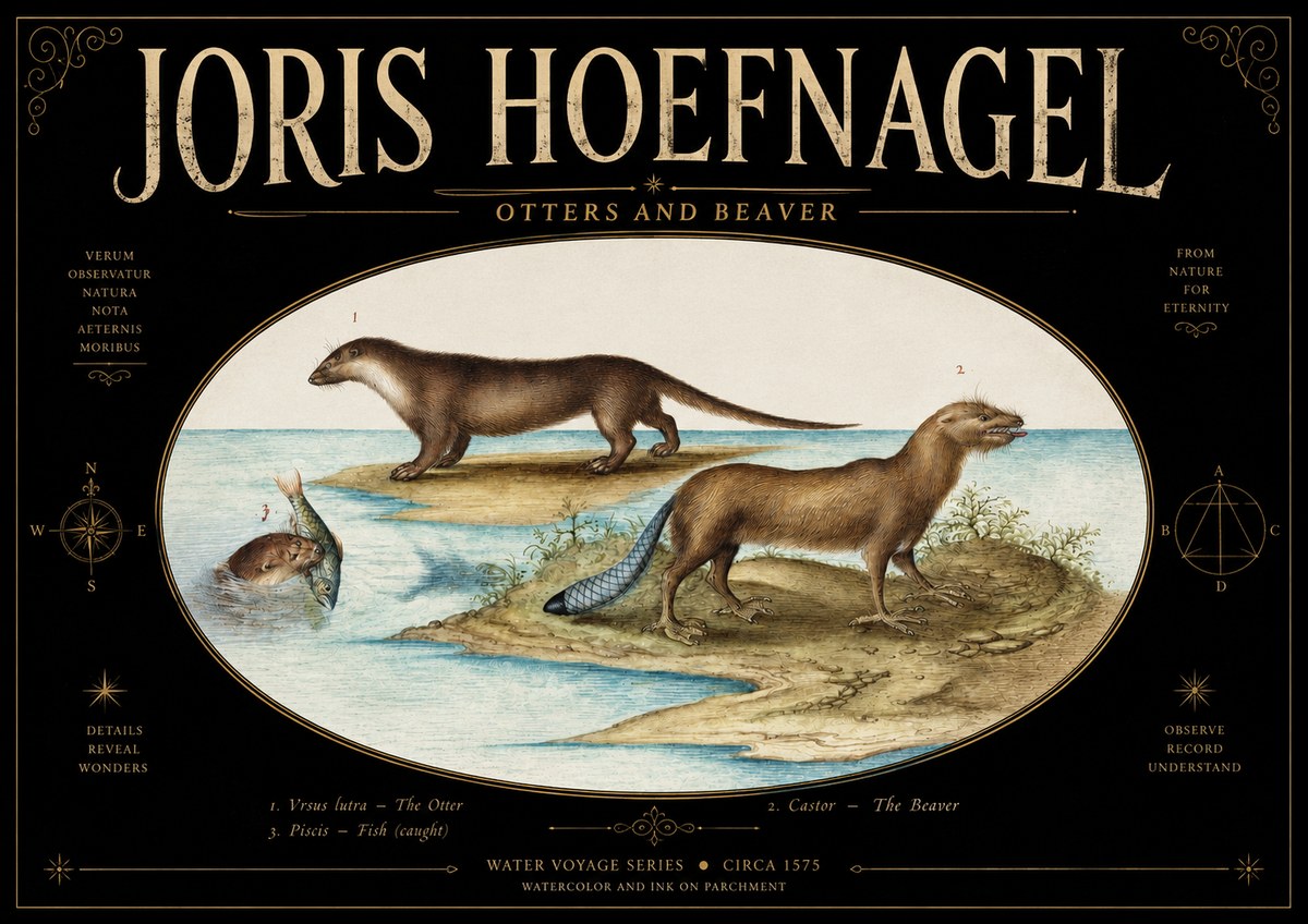Joris Hoefnagel The Four-footed Creatures No5 - Poszter