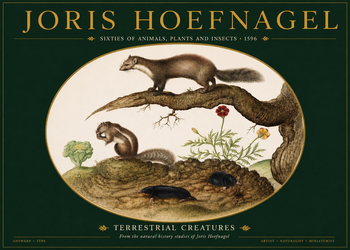 Joris Hoefnagel Terrestrial Creatures No2 - Poszter