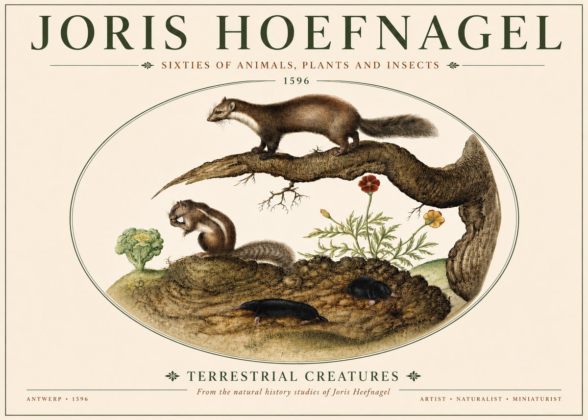 Joris Hoefnagel Terrestrial Creatures No4 - Poszter