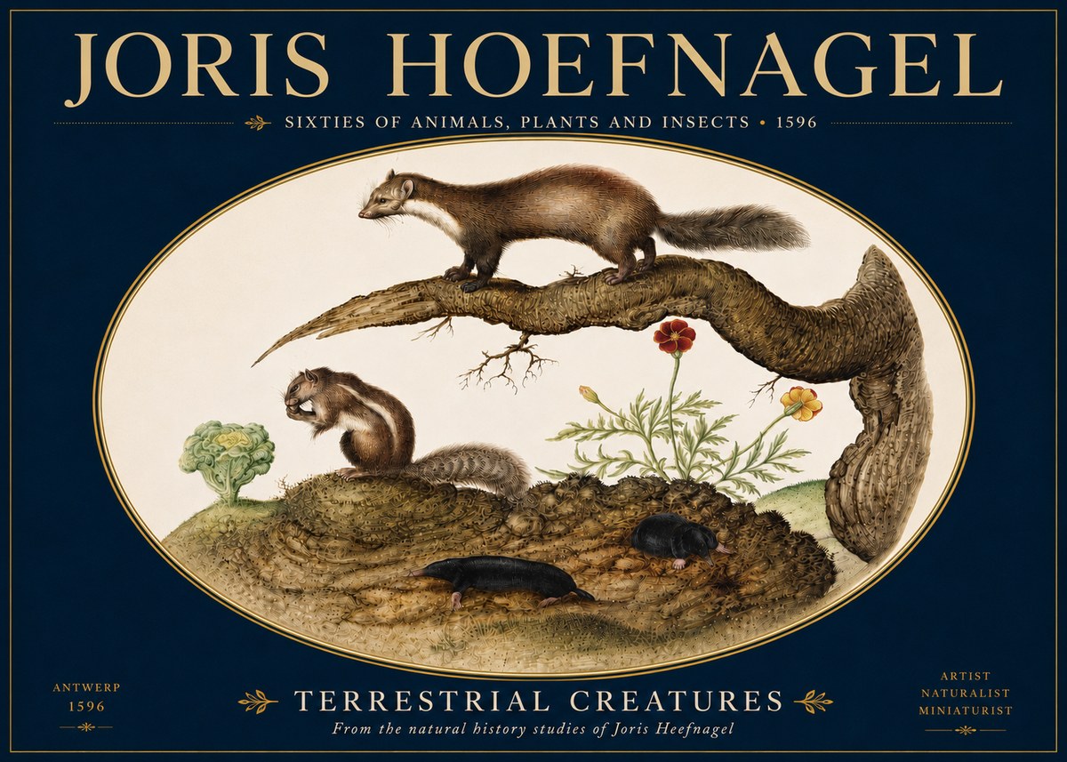 Joris Hoefnagel Terrestrial Creatures No5 - Poszter