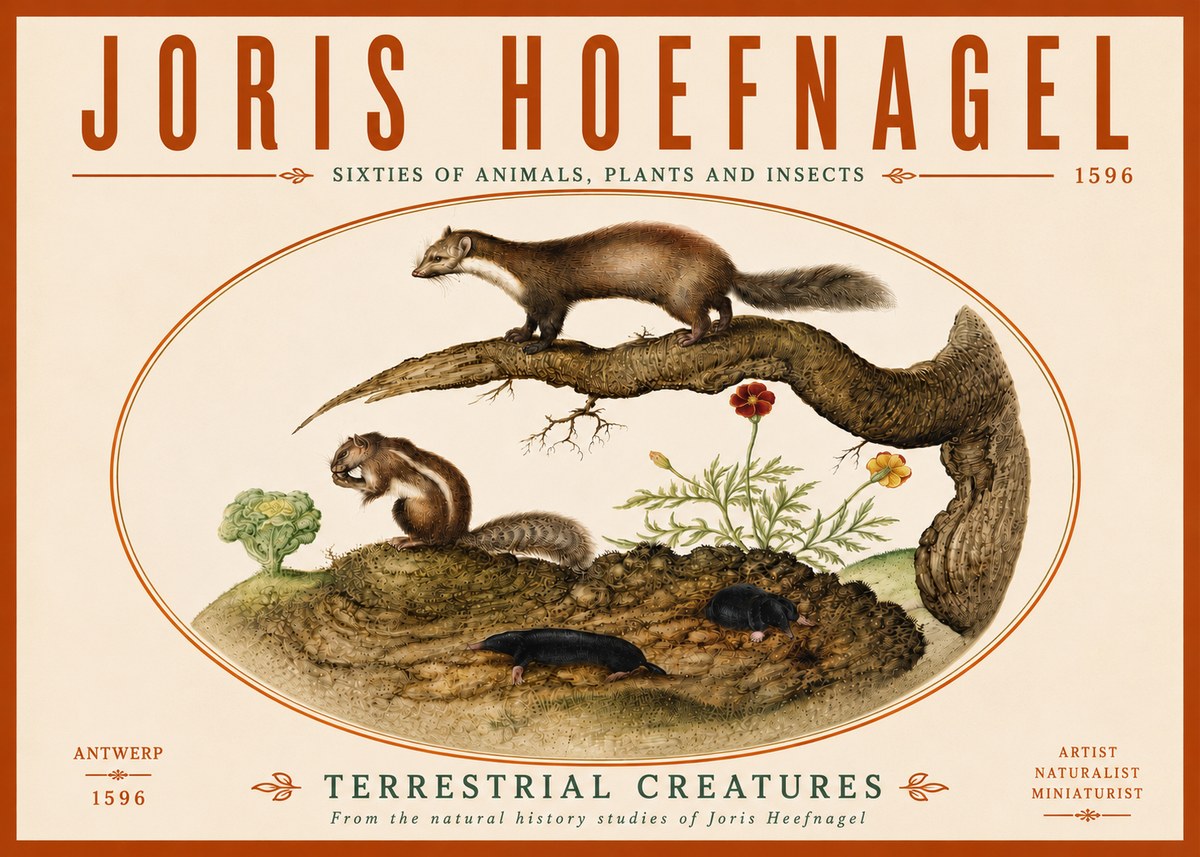 Joris Hoefnagel Terrestrial Creatures No6 - Poszter