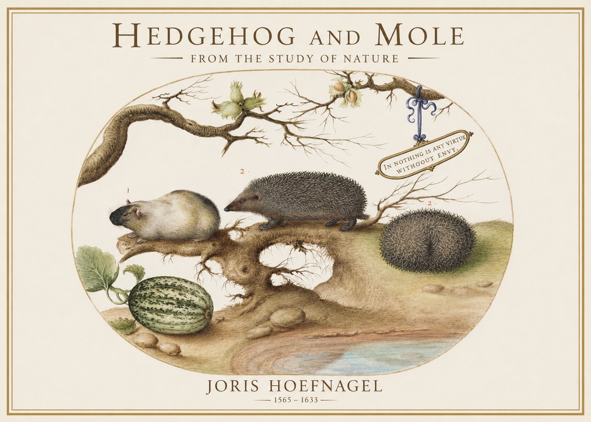 Joris Hoefnagel Hedgehog and Mole No1 - Poszter