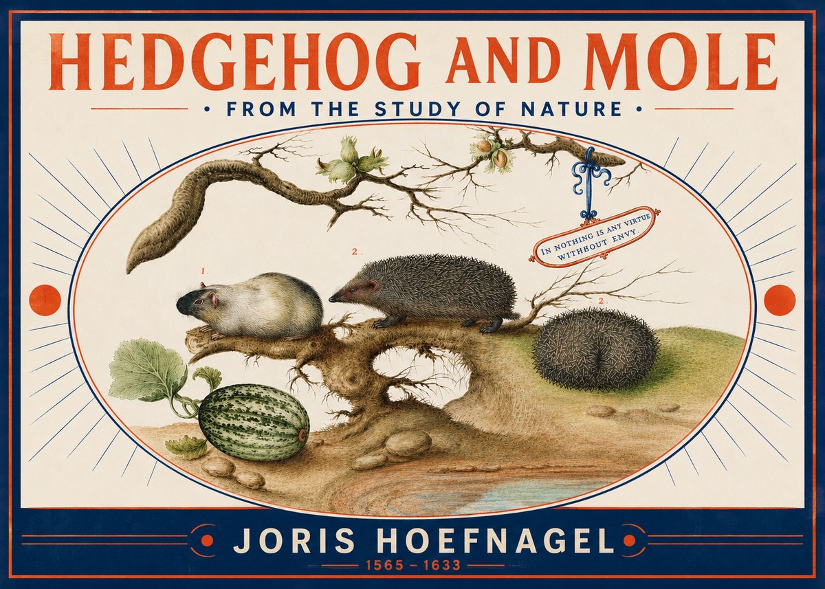 Joris Hoefnagel Hedgehog and Mole No3 - Poszter