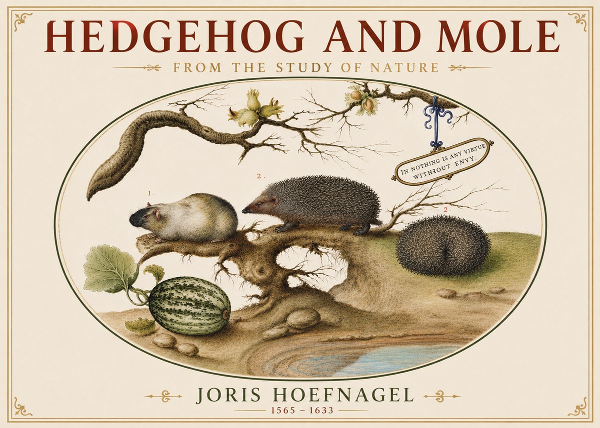 Joris Hoefnagel Hedgehog and Mole No5 - Poszter