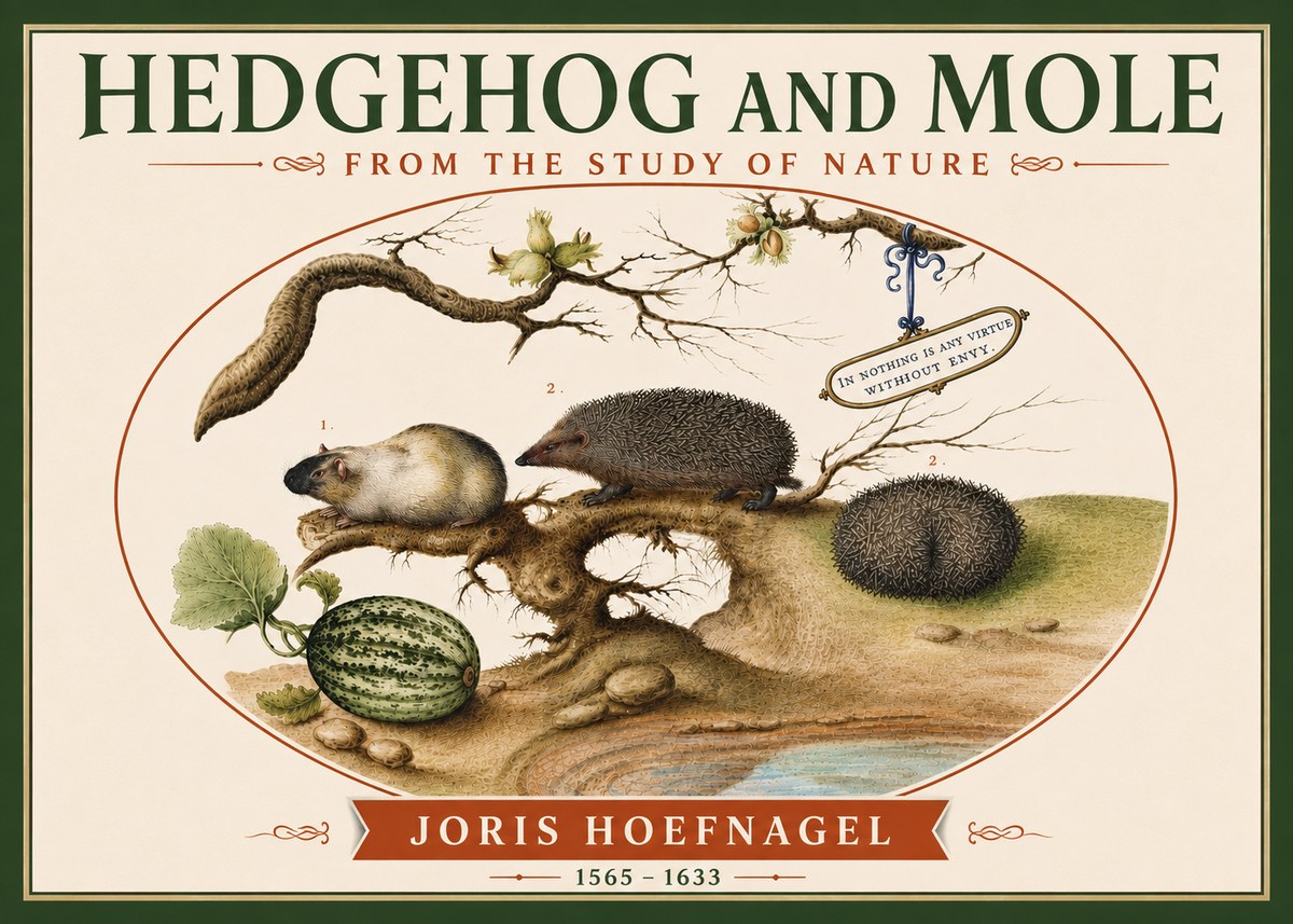 Joris Hoefnagel Hedgehog and Mole No6 - Poszter