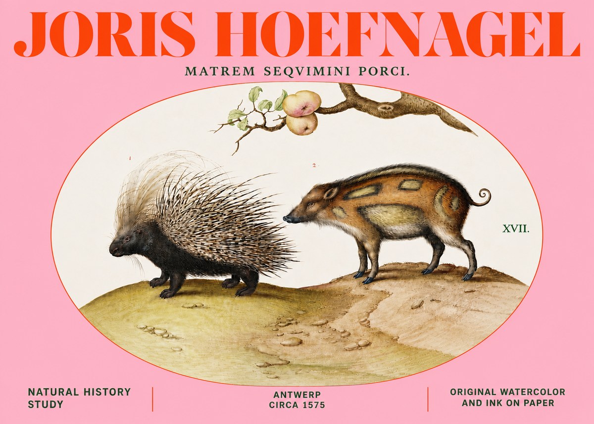 Joris Hoefnagel Matrem Seqvimini Porci. No4 - Poszter
