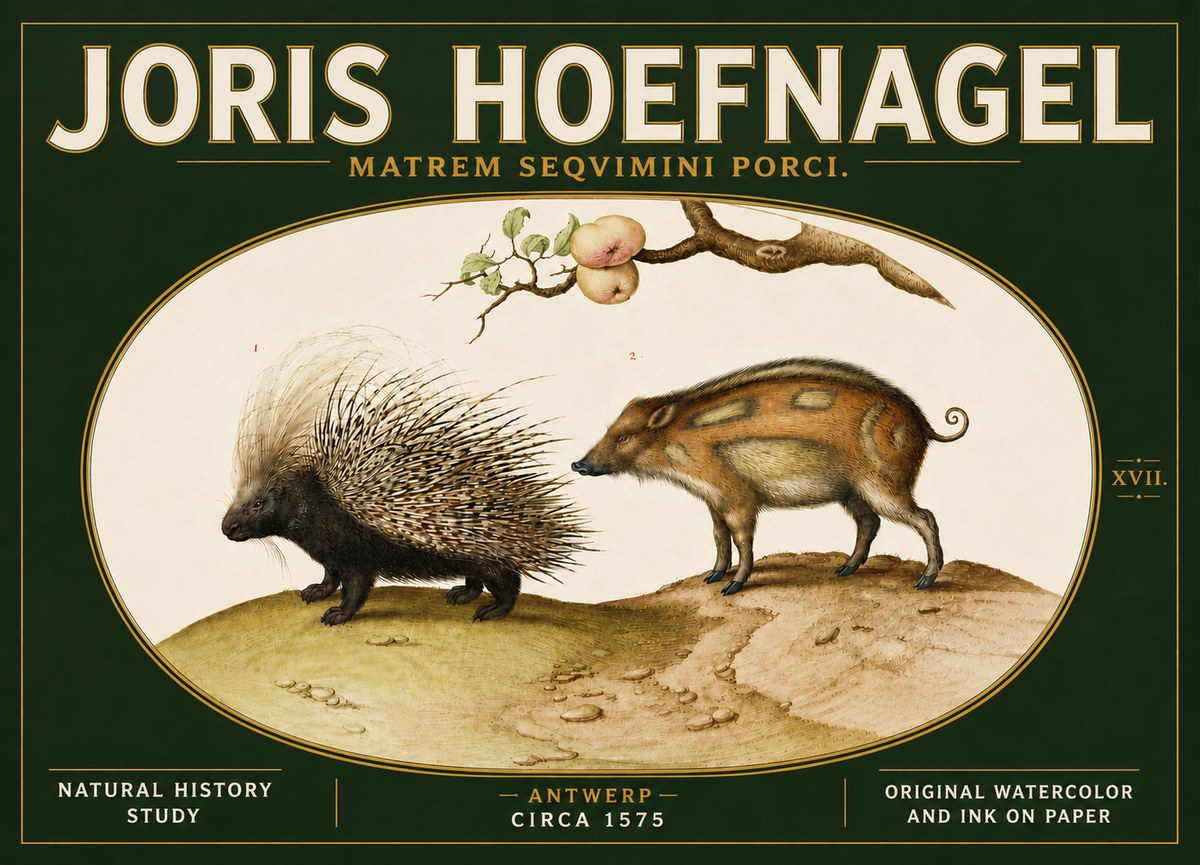Joris Hoefnagel Matrem Seqvimini Porci. No5 - Poszter
