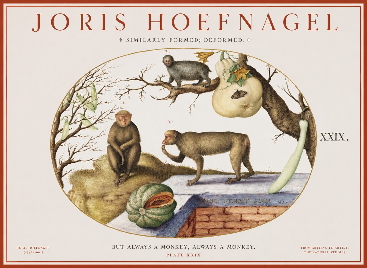 Joris Hoefnagel But Always a Monkey, Always a Monkey. Plate Xxix No1 - Poszter