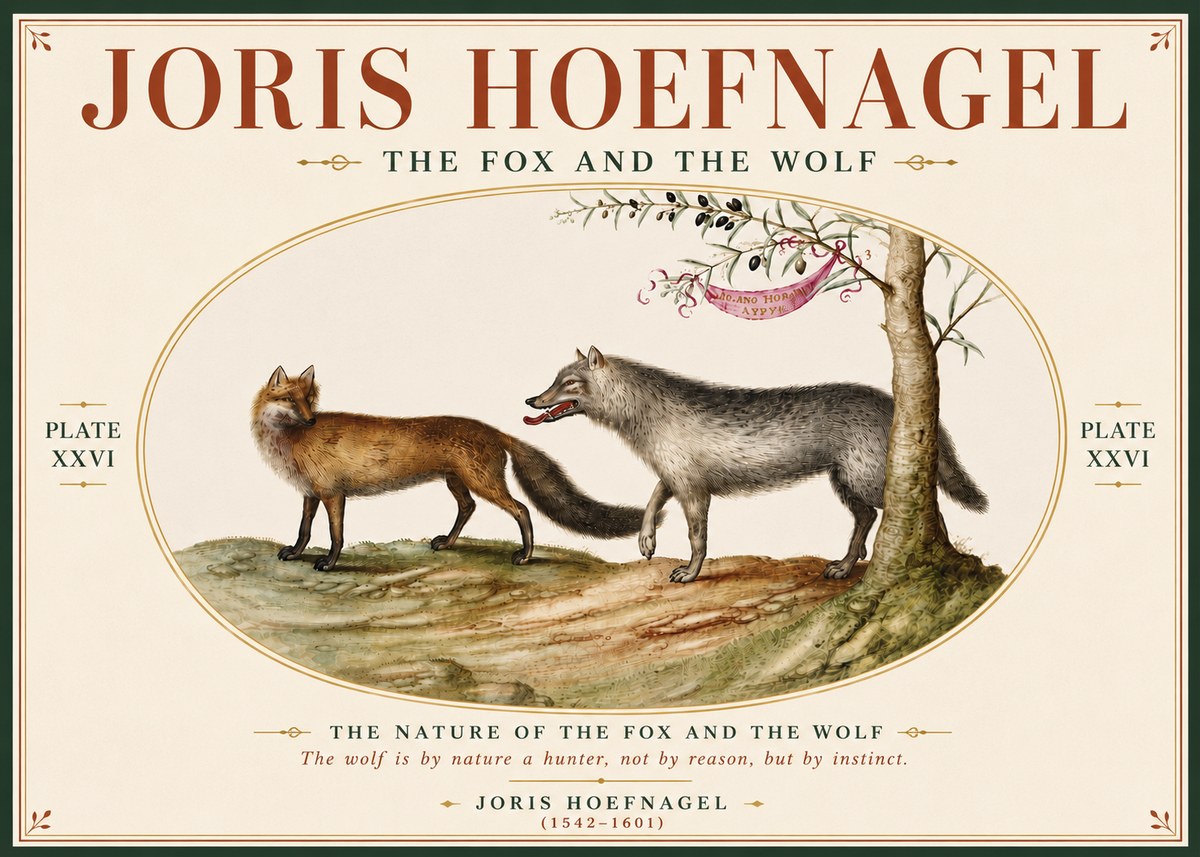 Joris Hoefnagel The Fox and the Wolf No6 - Poszter