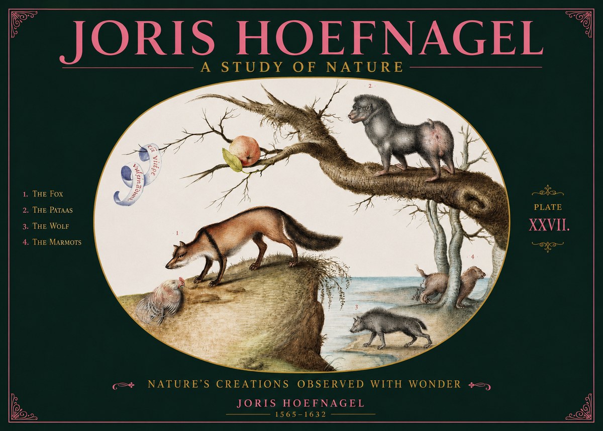Joris Hoefnagel A Study of Nature - Plate Xxvii No2 - Poszter