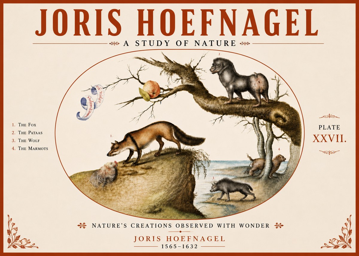 Joris Hoefnagel A Study of Nature - Plate Xxvii No6 - Poszter
